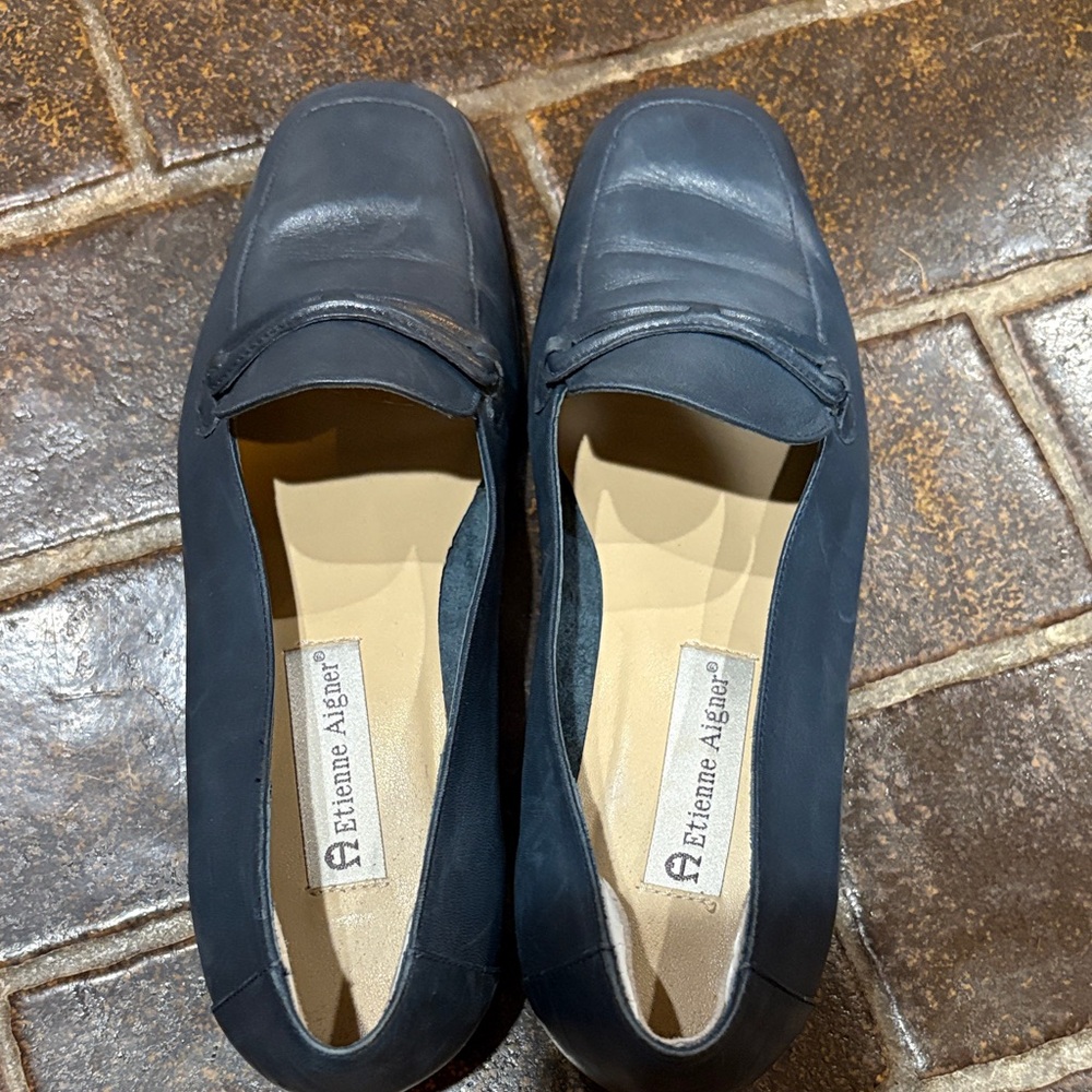 Etienne Aigner Dark Blue Slip-On Shoes